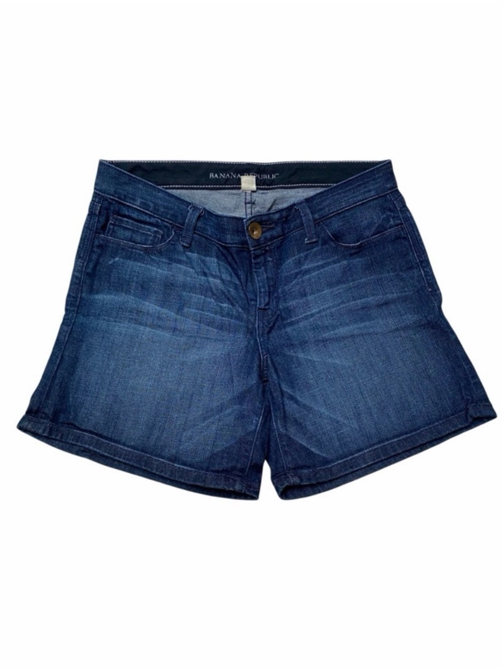 Banana Republic Blue Denim Shorts Size 27 Mid Rise 5 Pocket